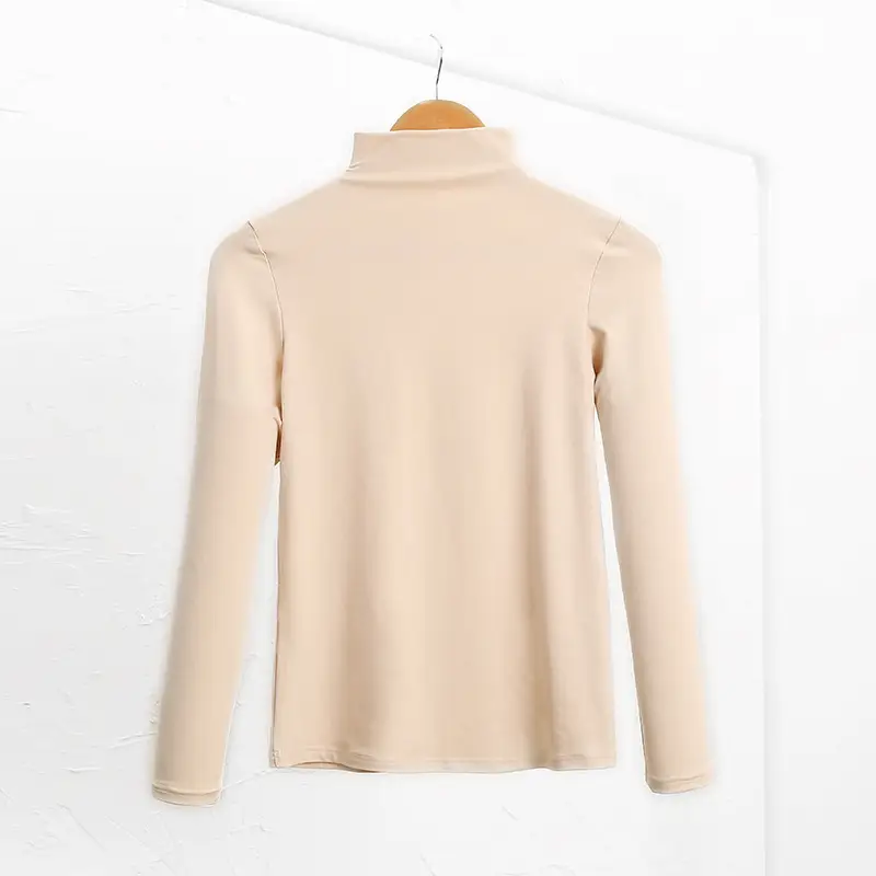 Black Fleece Lined Long Sleeve Turtleneck Women - Image 7