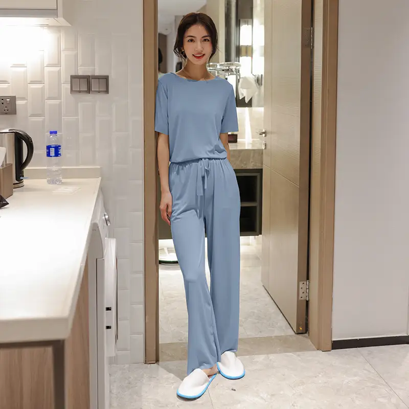 Women's 7-Color Ice Silk Two-Piece Suit - Image 7