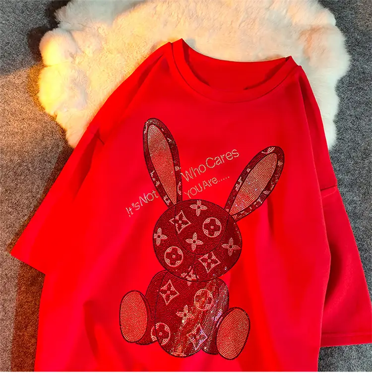 Cotton Bunny Graphic T-Shirt Grey 2025 Summer — feature 11