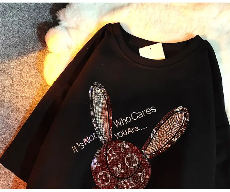Cotton Bunny Graphic T-Shirt Grey 2025 Summer — feature 3