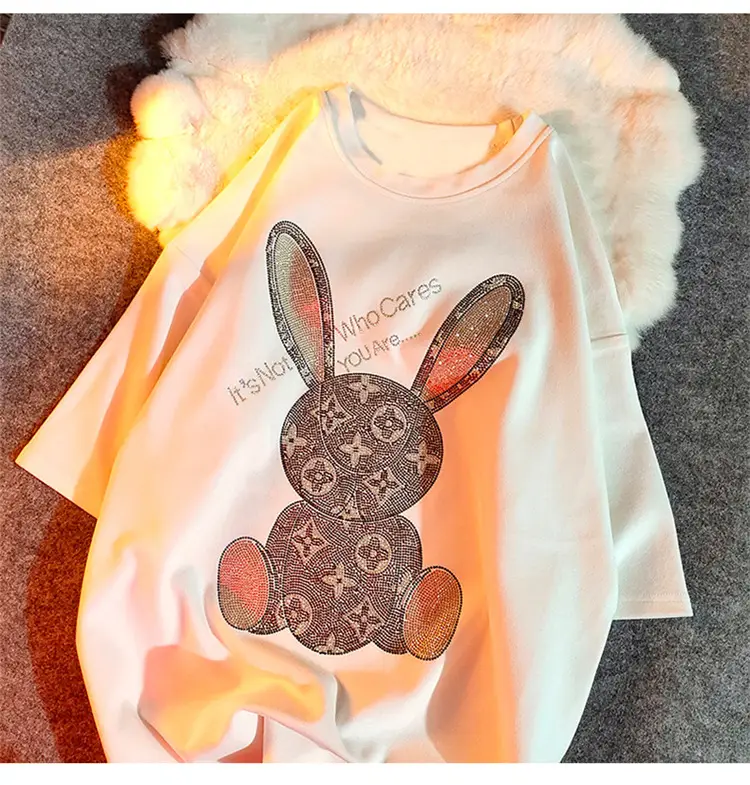 Cotton Bunny Graphic T-Shirt Grey 2025 Summer — feature 7