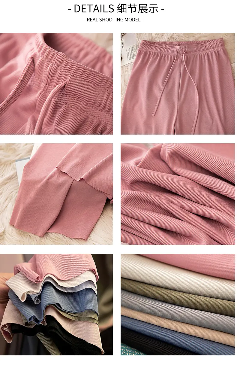 Women Ice Silk Wide Leg Pants Grey Summer — feature 13