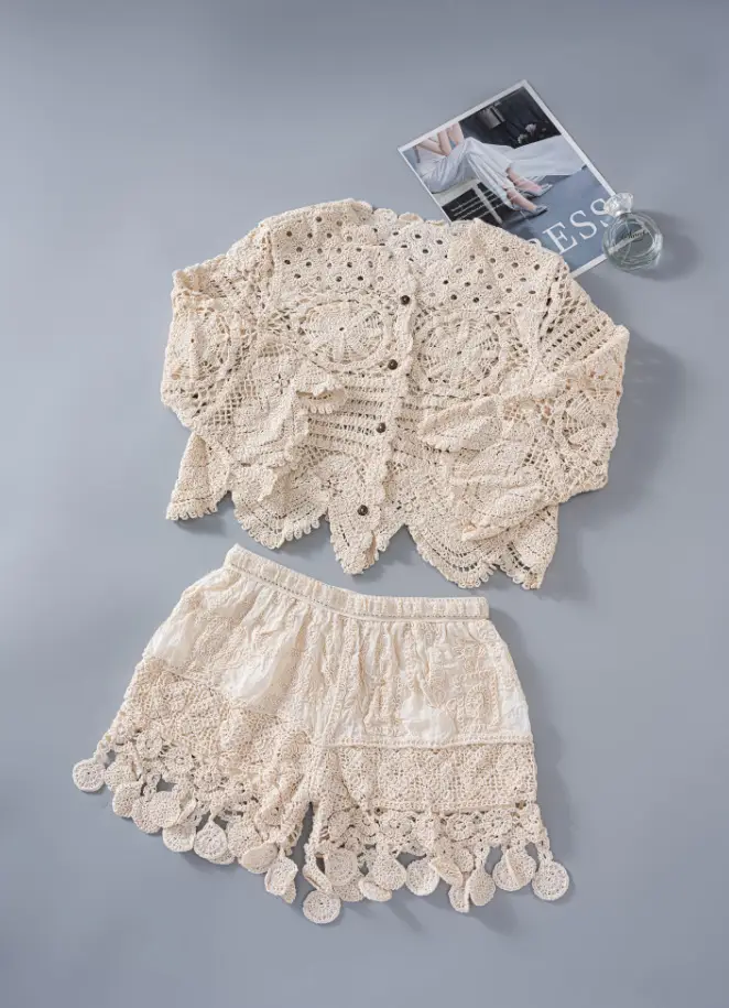 White Lace Camisole Bikini Set Women's 3-Piece - Image 24