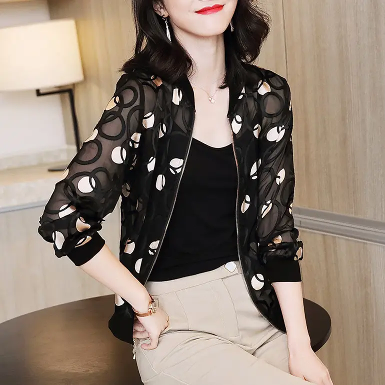 Women's Printed Chiffon Long Sleeve Sun Protection Jacket - Image 7