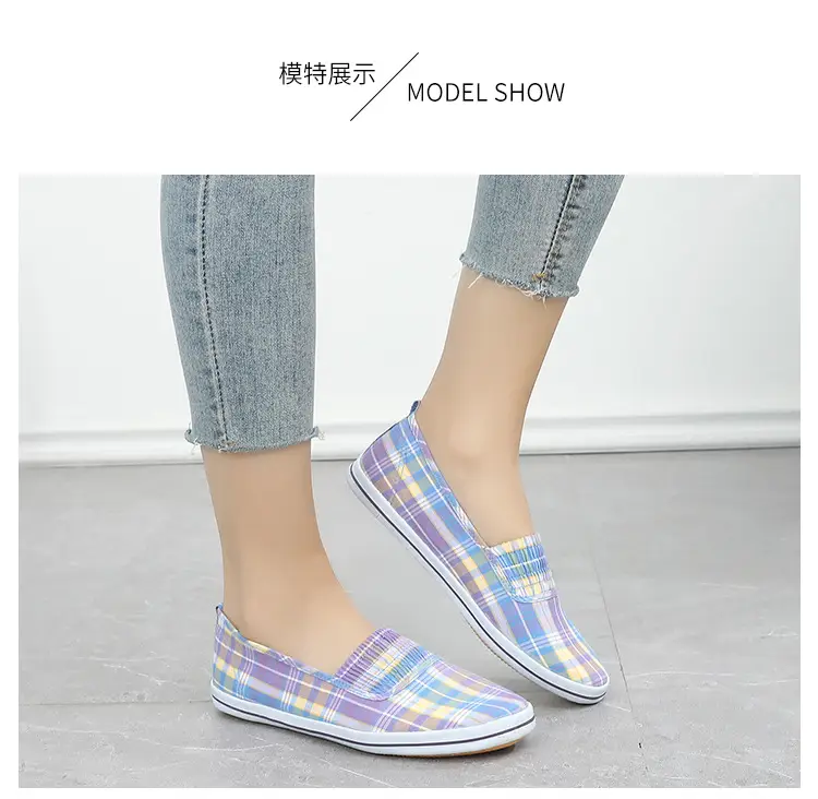 Lutai Mom Shoes Soft and Lightweight Beef Sole Plaid Shoes Summer Middle-aged and Elderly Slip-on Casual Women's Shoes — feature 12
