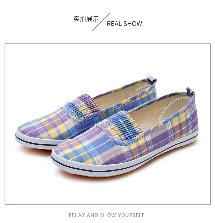 Lutai Mom Shoes Soft and Lightweight Beef Sole Plaid Shoes Summer Middle-aged and Elderly Slip-on Casual Women's Shoes — feature 17