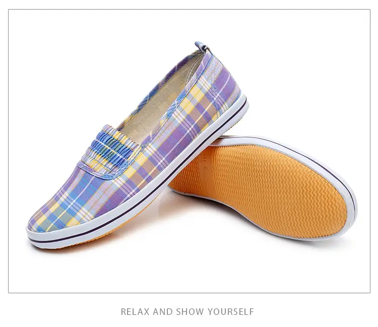 Lutai Mom Shoes Soft and Lightweight Beef Sole Plaid Shoes Summer Middle-aged and Elderly Slip-on Casual Women's Shoes — feature 20