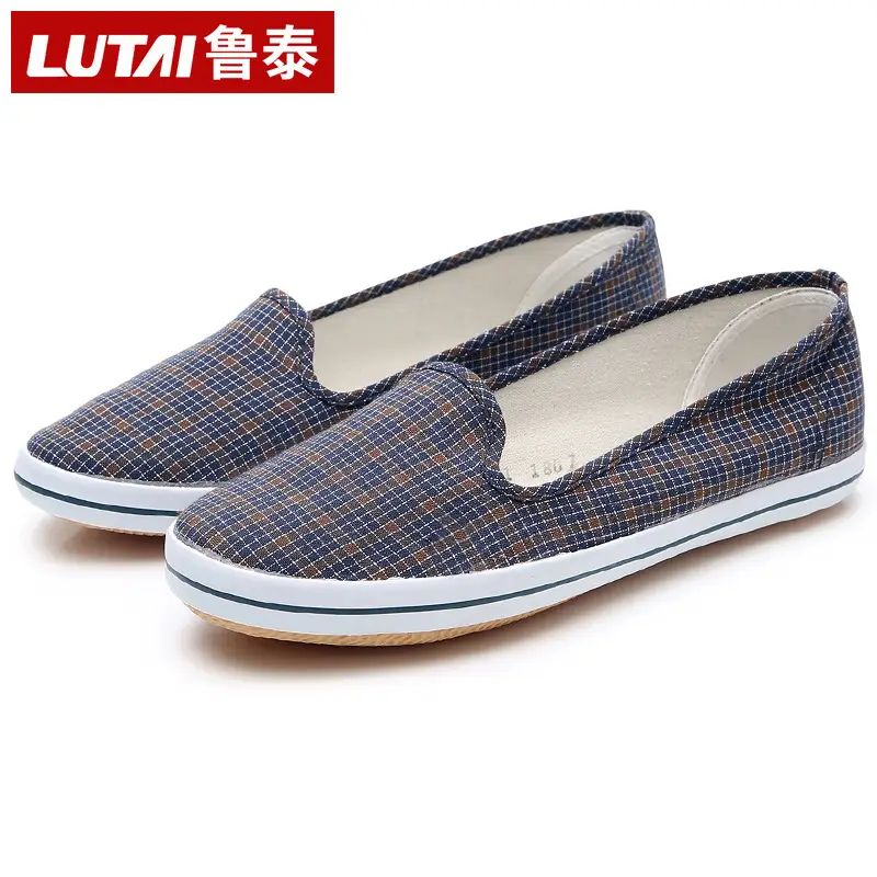 Lutai Mom Shoes Soft and Lightweight Beef Sole Plaid Shoes Summer Middle-aged and Elderly Slip-on Casual Women's Shoes - Image 10