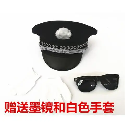 Children Police Cap Hats Reflective Vest Set 6 Colors - Image 2