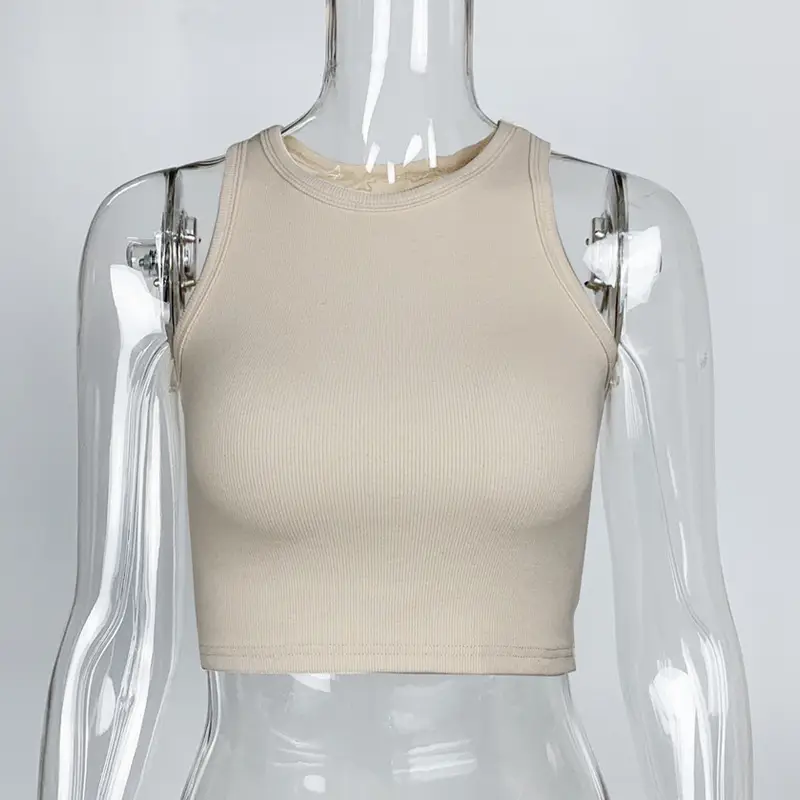 Women's White Navel-Baring Sleeveless Top 2025 Summer - Image 5