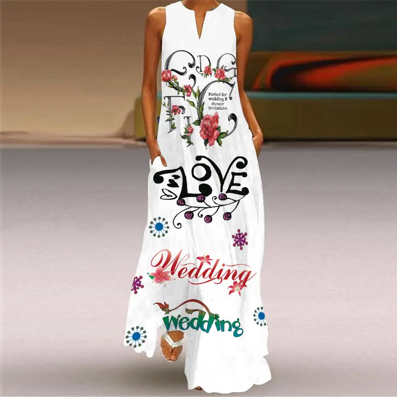 2026 Summer Women's Floral V-Neck Sleeveless Dress - Image 6