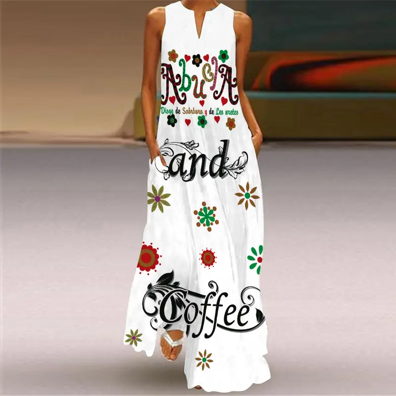2026 Summer Women's Floral V-Neck Sleeveless Dress - Image 7
