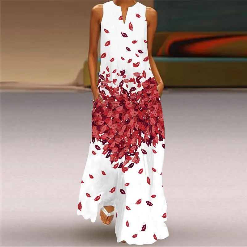 2026 Summer Women's Floral V-Neck Sleeveless Dress - Image 9