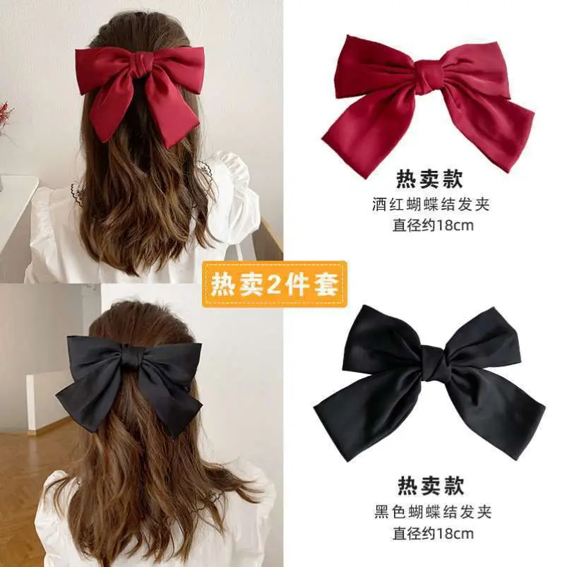 Red Bow Hairpin for Women Large Back of Head Hairpin