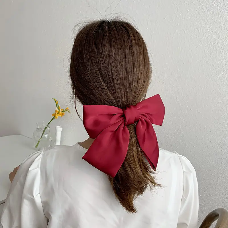 Red Bow Hairpin for Women Large Back of Head Hairpin