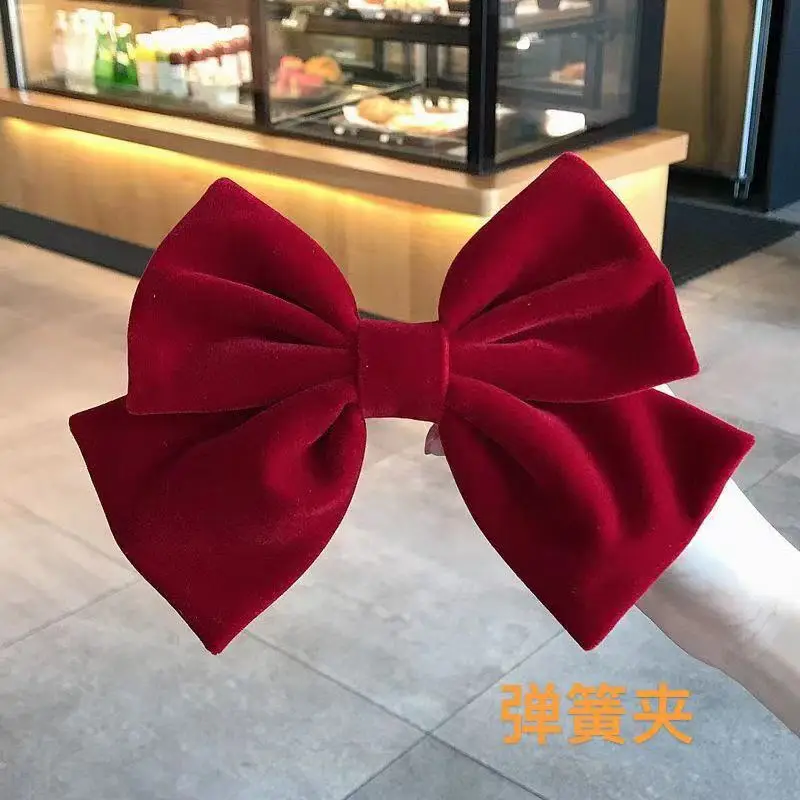 Red Bow Hairpin for Women Large Back of Head Hairpin
