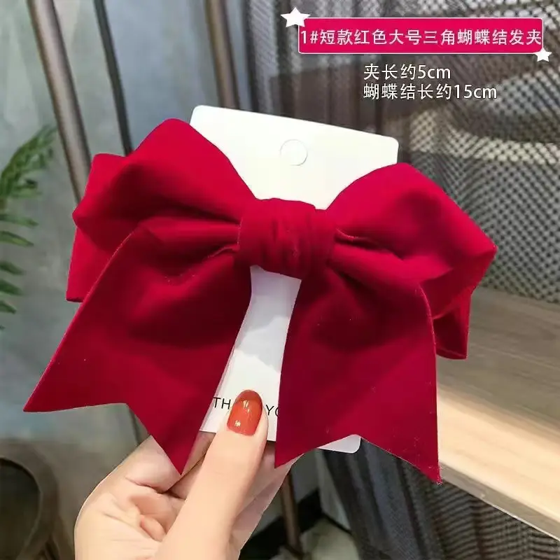 Red Bow Hairpin for Women Large Back of Head Hairpin
