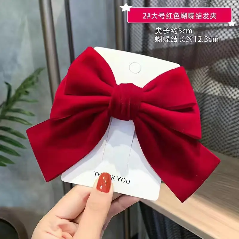Red Bow Hairpin for Women Large Back of Head Hairpin