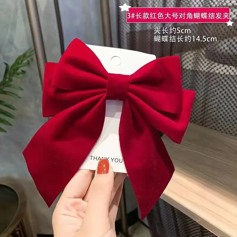 Red Bow Hairpin for Women Large Back of Head Hairpin