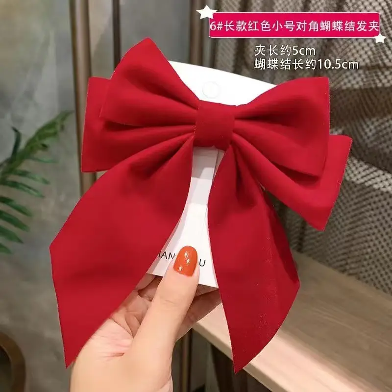Red Bow Hairpin for Women Large Back of Head Hairpin