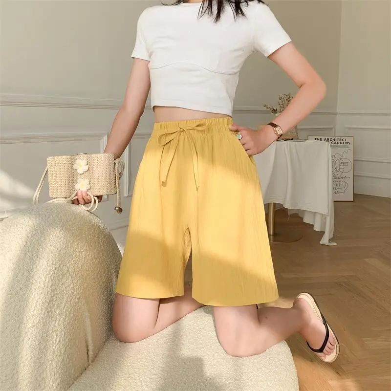 Women Cotton Linen Wide Leg Pants Maroon Summer - Image 15