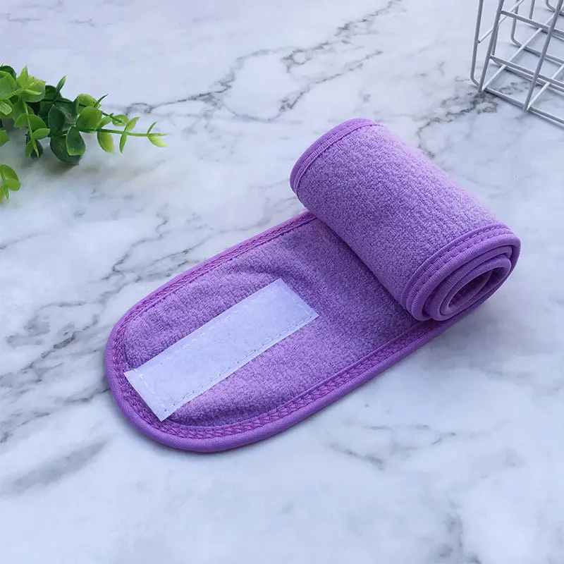 Purple Velvet Headband for Face & Makeup Application - Image 5