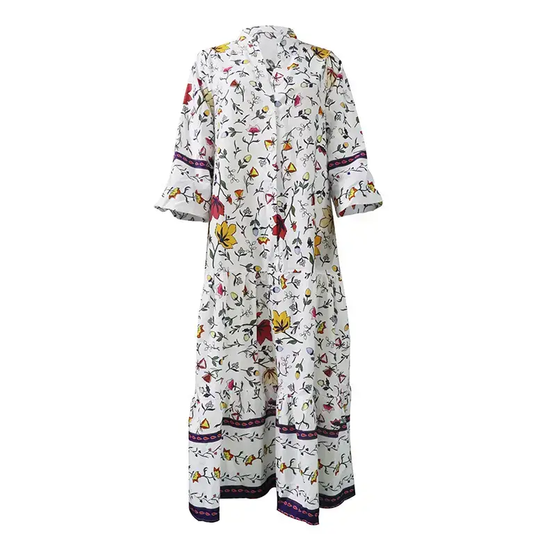 Women's Printed Long Dress 2025 Autumn Winter Boho Style - Image 6