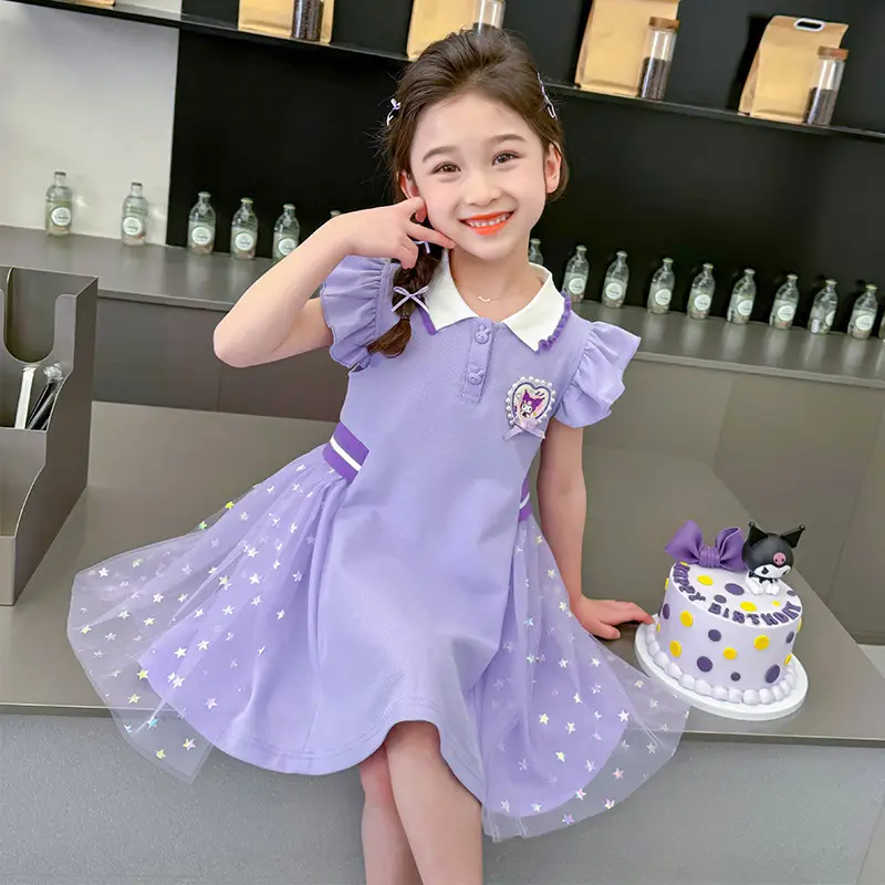 Girls Princess Elsa Dress Purple Fringed Summer 2024 - Image 15
