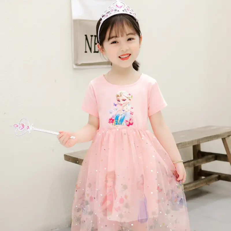 Girls Princess Elsa Dress Purple Fringed Summer 2024 - Image 23
