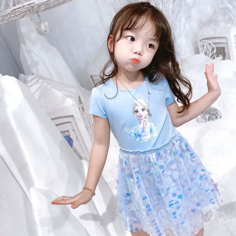 Girls Princess Elsa Dress Purple Fringed Summer 2024 - Image 24