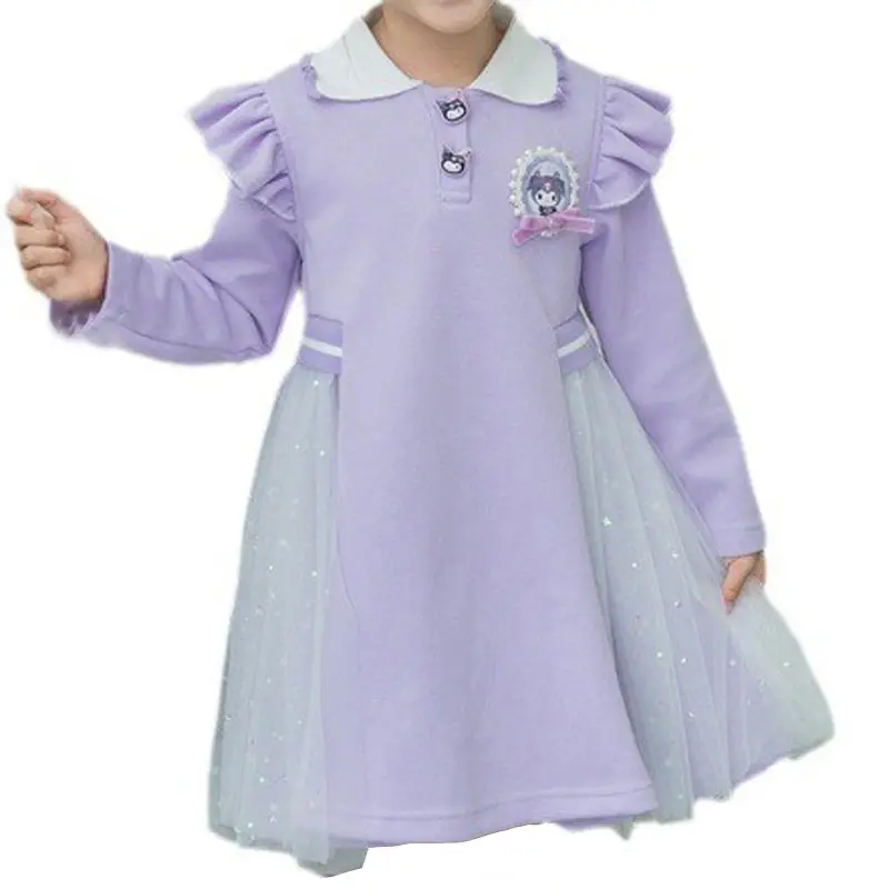 Girls Princess Elsa Dress Purple Fringed Summer 2024 - Image 3