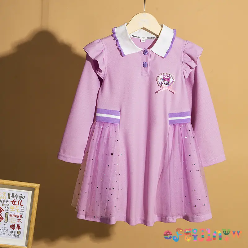 Girls Princess Elsa Dress Purple Fringed Summer 2024 - Image 7