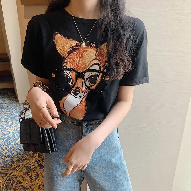Women Cross Border Literary Casual T-Shirt Large - Image 6