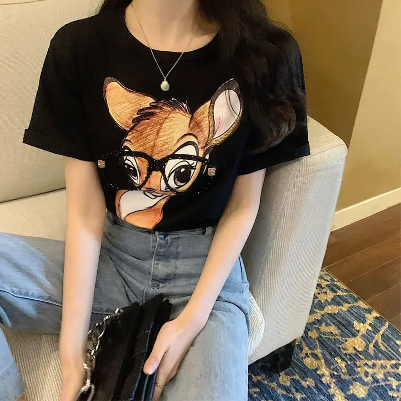 Women Cross Border Literary Casual T-Shirt Large — feature 15
