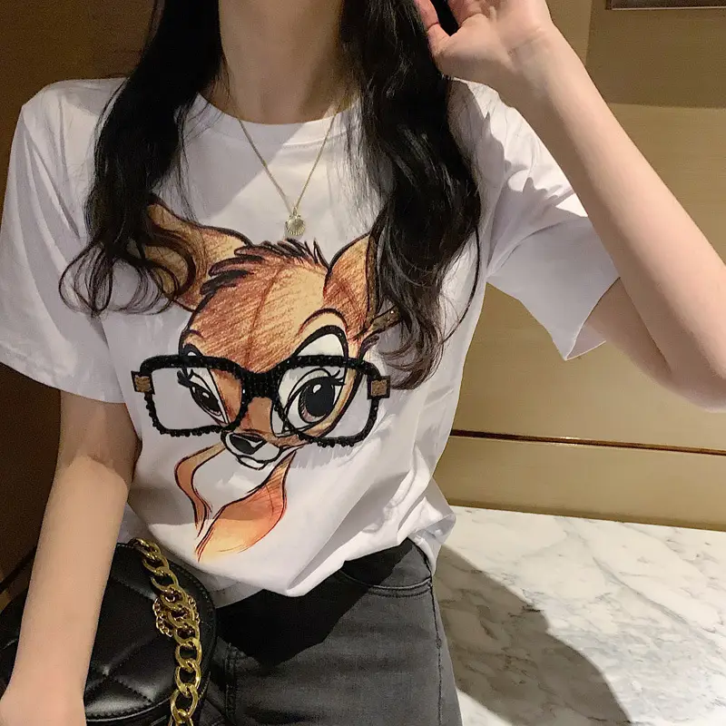 Women Cross Border Literary Casual T-Shirt Large — feature 9