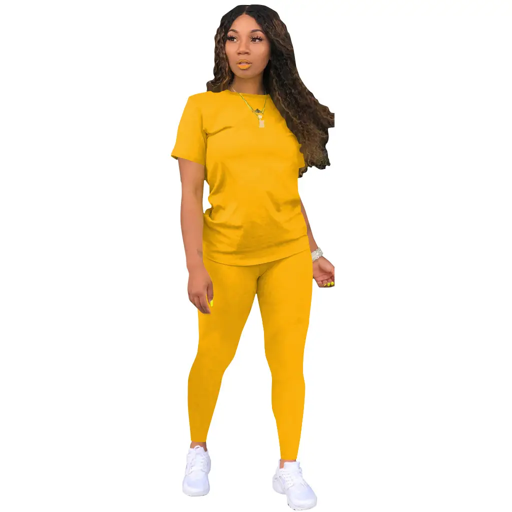 Yellow 2-Piece Casual Set for Women Solid Color — feature 16