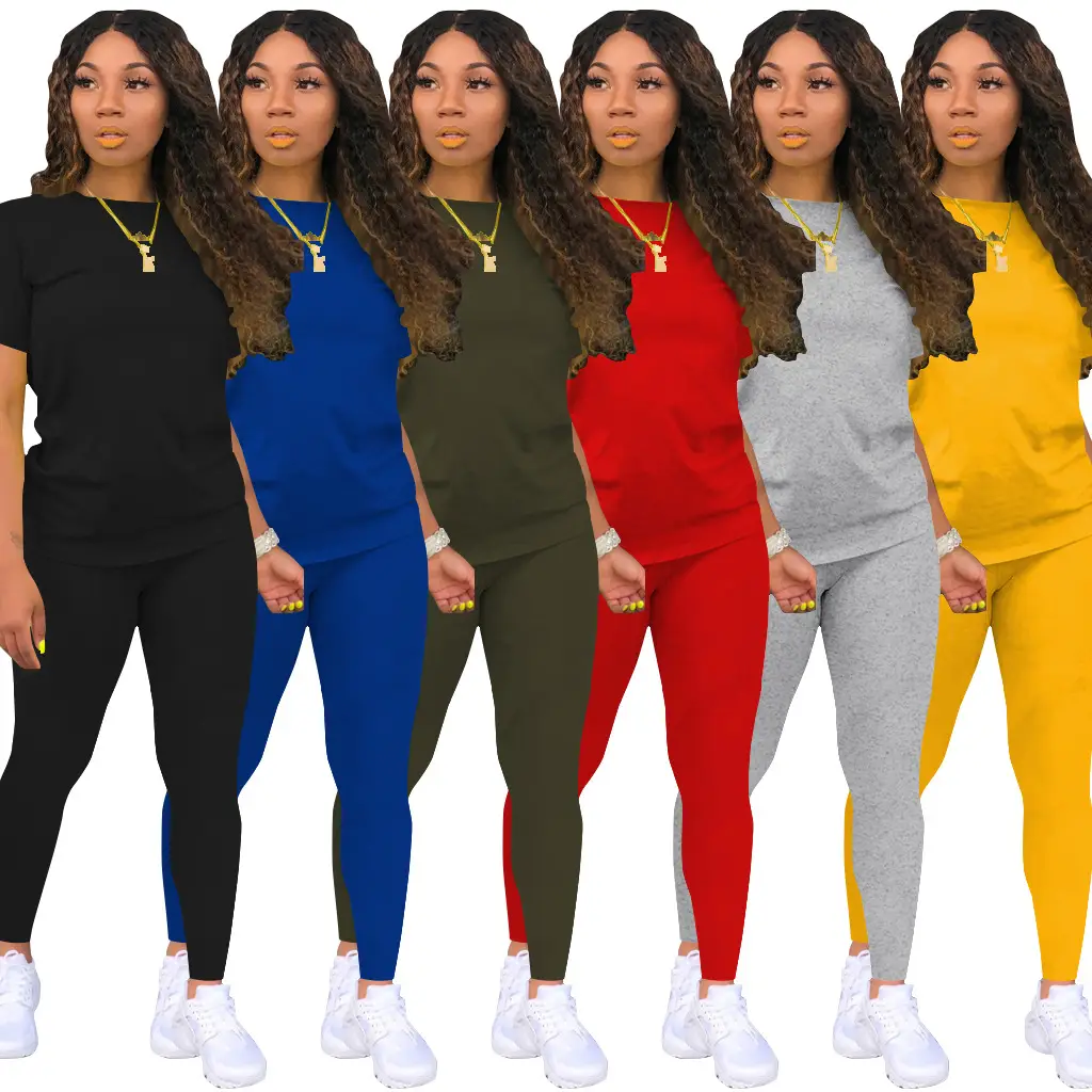 Yellow 2-Piece Casual Set for Women Solid Color — feature 2