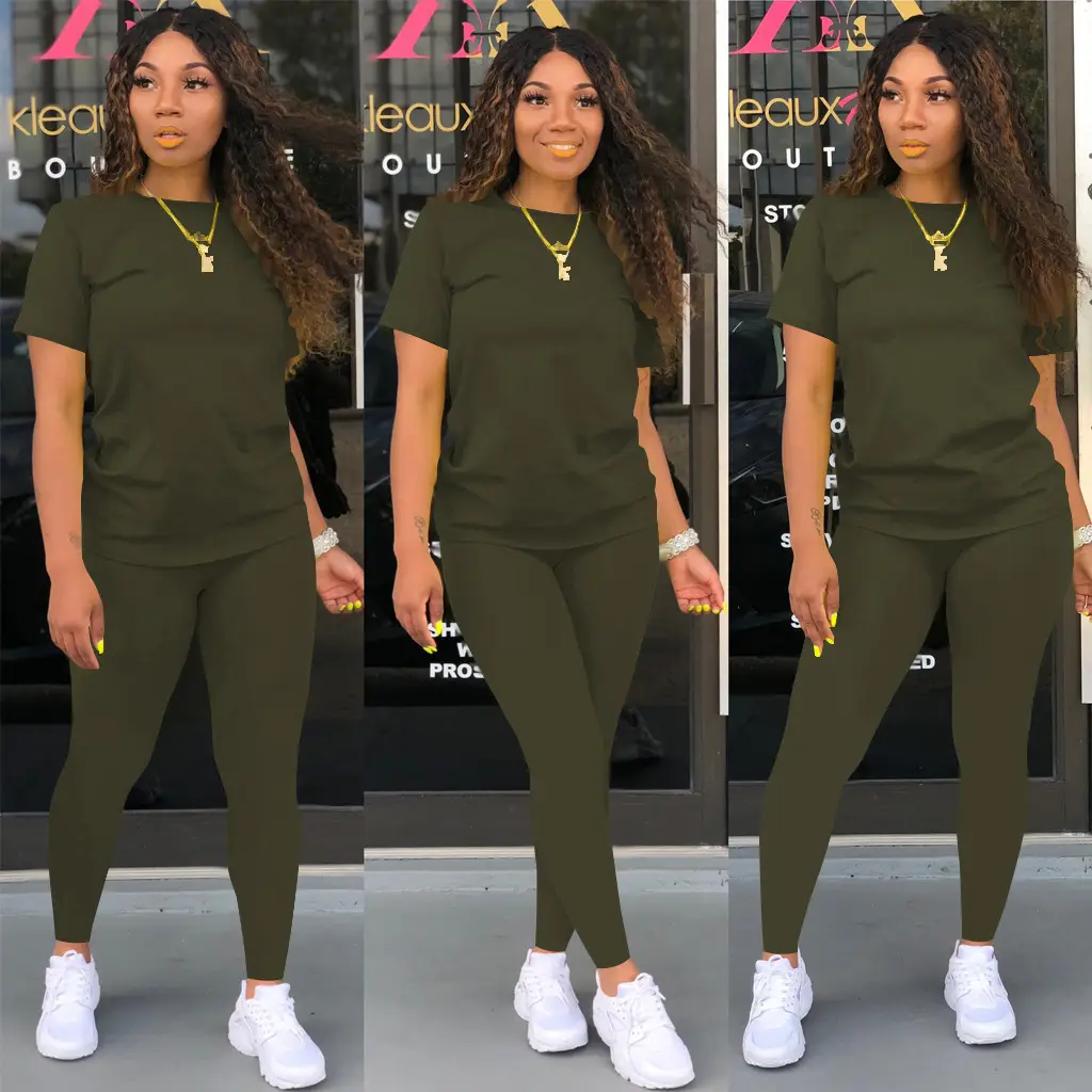 Yellow 2-Piece Casual Set for Women Solid Color — feature 23