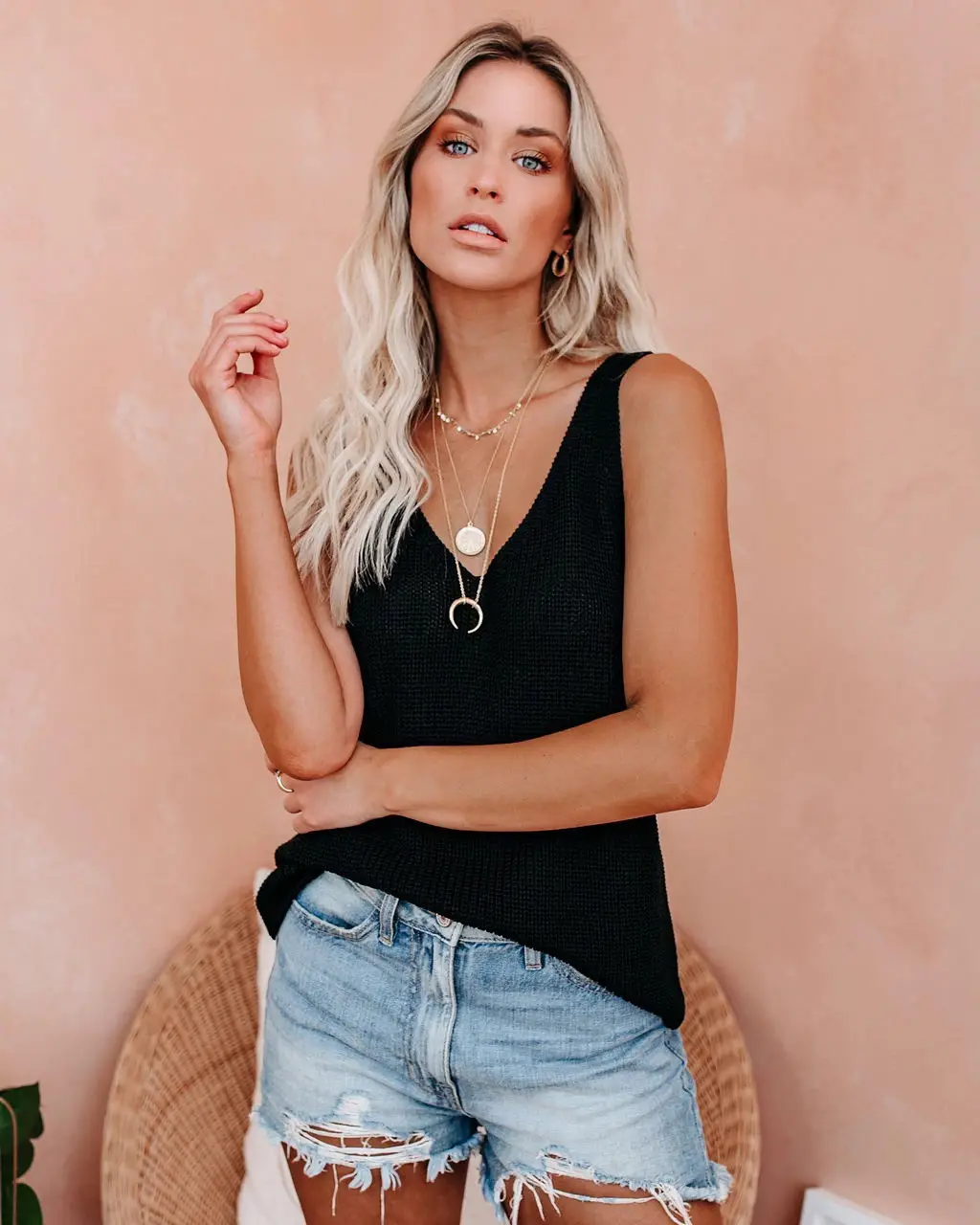 2024 Women's Knitted Camisole Solid Color Summer Top - Image 3