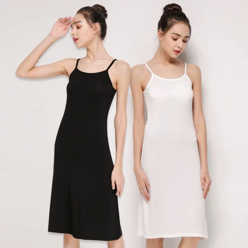 Women Gray Camisole Mid Length Summer Anti Exposure Long Skirt Bottom