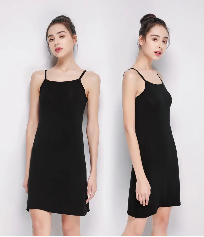 Women Gray Camisole Mid Length Summer Anti Exposure Long Skirt Bottom — feature 36