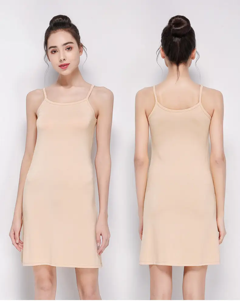 Women Gray Camisole Mid Length Summer Anti Exposure Long Skirt Bottom — feature 37