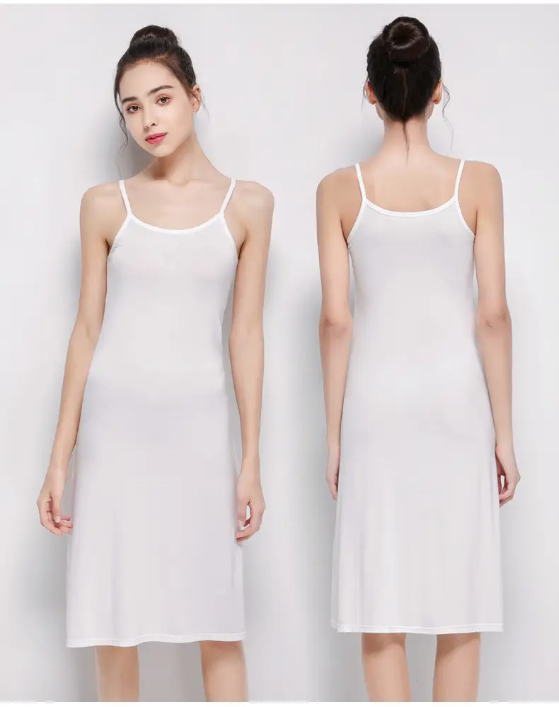 Women Gray Camisole Mid Length Summer Anti Exposure Long Skirt Bottom — feature 38
