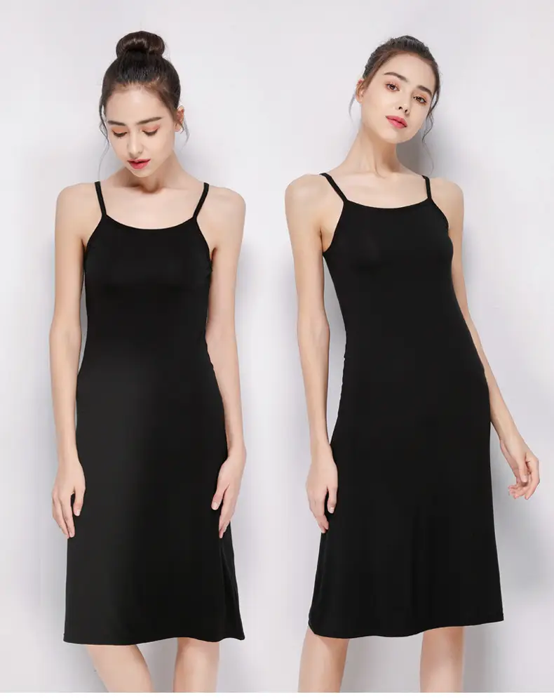 Women Gray Camisole Mid Length Summer Anti Exposure Long Skirt Bottom — feature 39