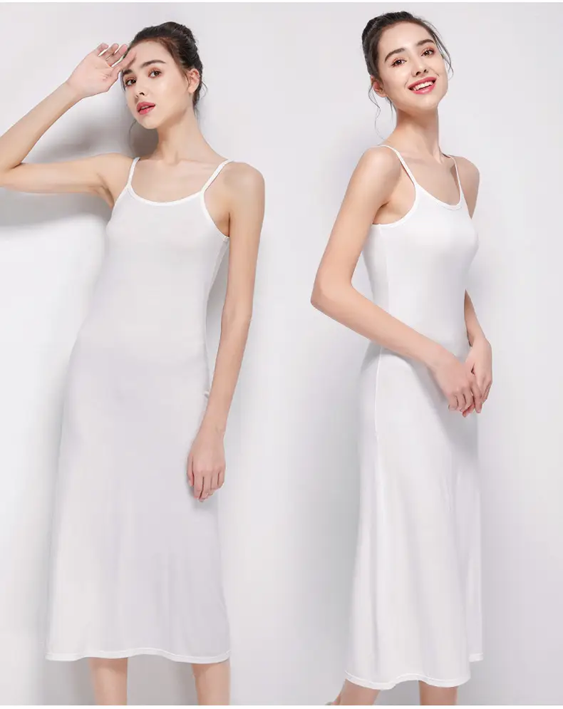 Women Gray Camisole Mid Length Summer Anti Exposure Long Skirt Bottom — feature 41