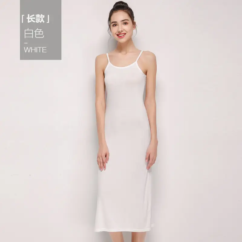 Women Gray Camisole Mid Length Summer Anti Exposure Long Skirt Bottom