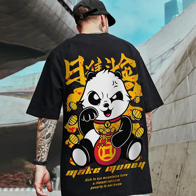 Men Cartoon T-Shirt 8XL Loose Fit Large Size