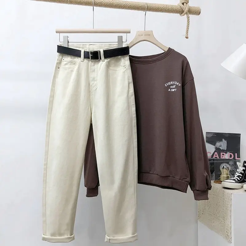 Korean Style High Waist Slimming Denim Pants for Women - Image 9