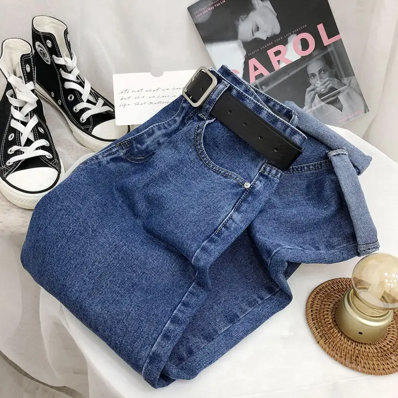 Korean Style High Waist Slimming Denim Pants for Women - Image 2