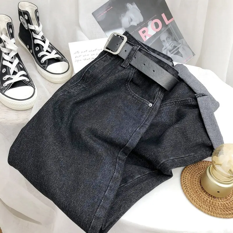 Korean Style High Waist Slimming Denim Pants for Women - Image 4